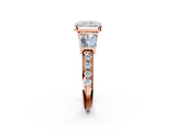 Rose gold Radiant Solitaire Baguette Side Stone Channel Set Engagement Ring_19