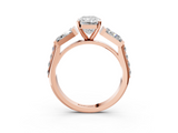 Rose gold Radiant Solitaire Baguette Side Stone Channel Set Engagement Ring_20