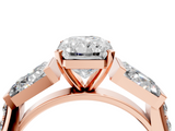 Rose gold Radiant Solitaire Baguette Side Stone Channel Set Engagement Ring_21