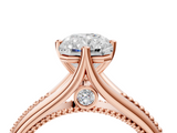 Rose gold Radiant Solitaire Beaded Band Six-Prong Setting_12