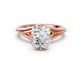 Rose gold Radiant Solitaire Beaded Band Six-Prong Setting_8