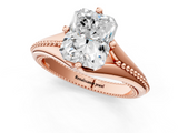 Rose gold Radiant Solitaire Beaded Band Six-Prong Setting_9