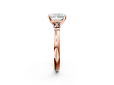 Rose gold Radiant Solitaire Beaded Band with Four-Prong Setting_116