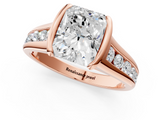 Rose gold Radiant Solitaire Bezel-Set Diamond Ring with Channel-Set Band_42