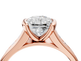 Rose gold Radiant Solitaire Bezel-Set Diamond Ring with Channel-Set Band_45
