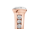 Rose gold Radiant Solitaire Bezel-Set Diamond Ring with Channel-Set Band_46