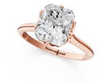 Rose gold Radiant Solitaire Cathedral Diamond Ring with Six-Prong Setting_26