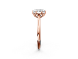Rose gold Radiant Solitaire Cathedral Diamond Ring with Six-Prong Setting_27