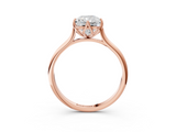 Rose gold Radiant Solitaire Cathedral Diamond Ring with Six-Prong Setting_28