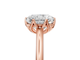 Rose gold Radiant Solitaire Cathedral Diamond Ring with Six-Prong Setting_30