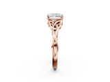 Rose gold Radiant Solitaire Celtic Knot Engagement Ring with Four-Prong Setting_79