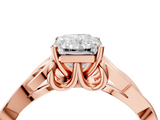 Rose gold Radiant Solitaire Celtic Knot Engagement Ring with Four-Prong Setting_81