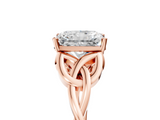 Rose gold Radiant Solitaire Celtic Knot Engagement Ring with Four-Prong Setting_82