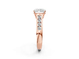 Rose gold Radiant Solitaire Channel-Set Diamond Engagement Ring with Four-Prong Setting_34