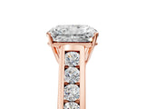 Rose gold Radiant Solitaire Channel-Set Diamond Engagement Ring with Four-Prong Setting_37
