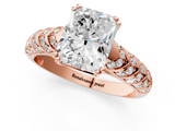 Rose gold Radiant Solitaire Chevron Pave Diamond Engagement Ring with Six-Prong Setting_4