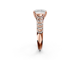 Rose gold Radiant Solitaire Chevron Pave Diamond Engagement Ring with Six-Prong Setting_5
