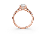 Rose gold Radiant Solitaire Chevron Pave Diamond Engagement Ring with Six-Prong Setting_6