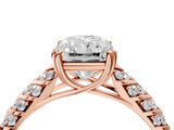 Rose gold Radiant Solitaire Chevron Pave Diamond Engagement Ring with Six-Prong Setting_7