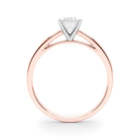 Rose gold Radiant Solitaire Diamond Engagement Ring with Four-Prong Setting on a Classic Band 1