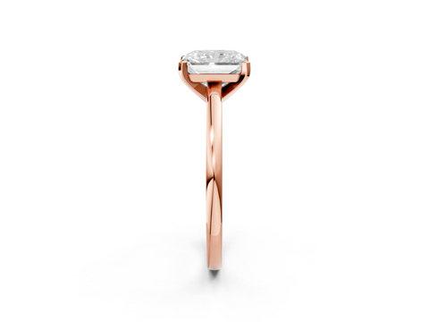 Rose gold Radiant Solitaire Diamond Engagement Ring with Four-Prong Setting on a Classic Band_20