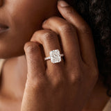 Rose gold Radiant Solitaire Diamond Engagement Ring with Pavé Band and Six-Prong Setting_14