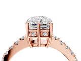 Rose gold Radiant Solitaire Diamond Engagement Ring with Pavé Band and Six-Prong Setting_31