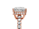 Rose gold Radiant Solitaire Diamond Engagement Ring with Pavé Band and Six-Prong Setting_32