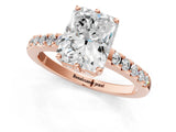 Rose gold Radiant Solitaire Diamond Engagement Ring with Pavé Band and Six-Prong Setting_33