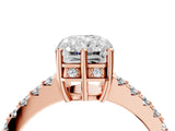 Rose gold Radiant Solitaire Diamond Engagement Ring with Pavé Band and Six-Prong Setting_36