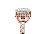 Rose gold Radiant Solitaire Diamond Engagement Ring with Pavé Band and Six-Prong Setting_37