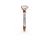 Rose gold Radiant Solitaire Diamond Pavé Band with Four-Prong Setting_46