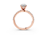Rose gold Radiant Solitaire Diamond Pavé Band with Four-Prong Setting_47