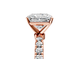 Rose gold Radiant Solitaire Diamond Pavé Band with Four-Prong Setting_49
