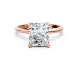 Rose gold Radiant Solitaire Diamond Ring with 4-Prong Setting on a Classic Band_3