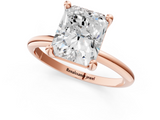 Rose gold Radiant Solitaire Diamond Ring with 4-Prong Setting on a Classic Band_4