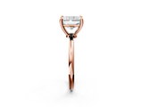 Rose gold Radiant Solitaire Diamond Ring with 4-Prong Setting on a Classic Band_5