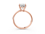 Rose gold Radiant Solitaire Diamond Ring with 4-Prong Setting on a Classic Band_6
