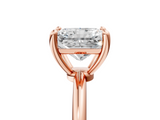 Rose gold Radiant Solitaire Diamond Ring with 4-Prong Setting on a Classic Band_8