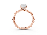 Rose gold Radiant Solitaire Diamond Ring with Bamboo Band and Four-Prong Setting_41