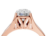 Rose gold Radiant Solitaire Diamond Ring with Cathedral Band and Four-Prong Setting_70