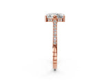 Rose gold Radiant Solitaire Diamond Ring with Channel Set Band and Bezel Prong Setting_58