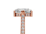 Rose gold Radiant Solitaire Diamond Ring with Channel Set Band and Bezel Prong Setting_61