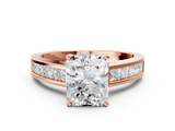 Rose gold Radiant Solitaire Diamond Ring with Channel-Set Band and Four-Prong Setting_17