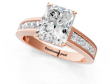 Rose gold Radiant Solitaire Diamond Ring with Channel-Set Band and Four-Prong Setting_18