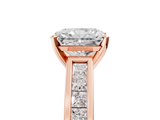 Rose gold Radiant Solitaire Diamond Ring with Channel-Set Band and Four-Prong Setting_22