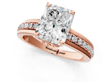 Rose gold Radiant Solitaire Diamond Ring with Channel Set Band and Six-Prong Setting_49