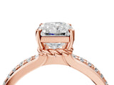 Rose gold Radiant Solitaire Diamond Ring with Channel Set Band and Six-Prong Setting_52