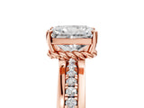 Rose gold Radiant Solitaire Diamond Ring with Channel Set Band and Six-Prong Setting_53