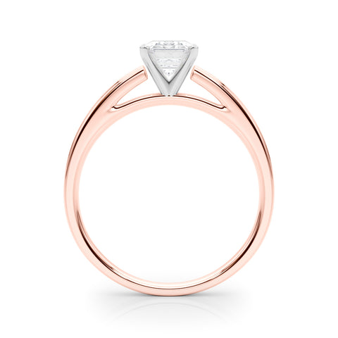 Rose gold Radiant Solitaire Diamond Ring with Four-Prong Setting and Classic Band 1